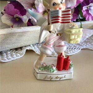 Vintage Lefton July Patriotic Picnic Angel